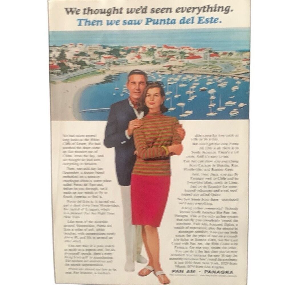 Vintage 1965 Pan Am Panagra Pinta del Eate Ad Advertisement